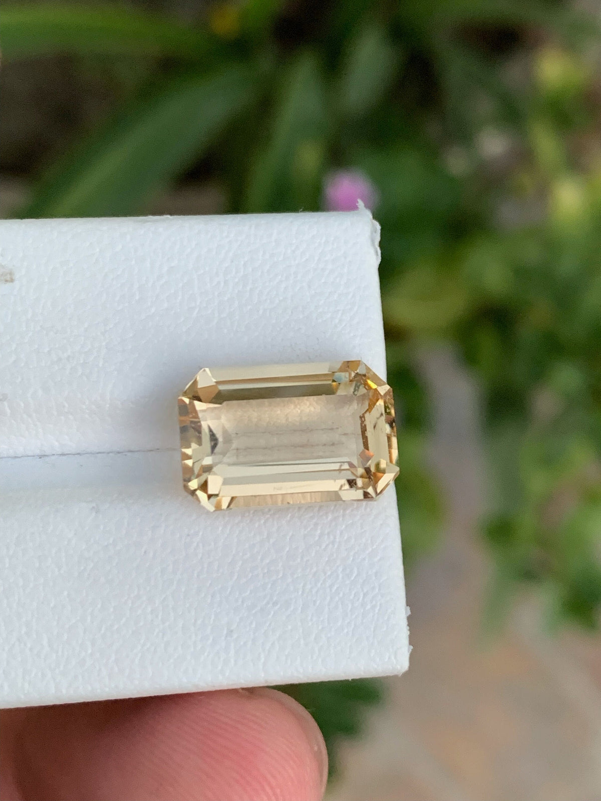 Emerald Cut Peach Topaz Gemstone: Natural 9 Carat Ring Stone