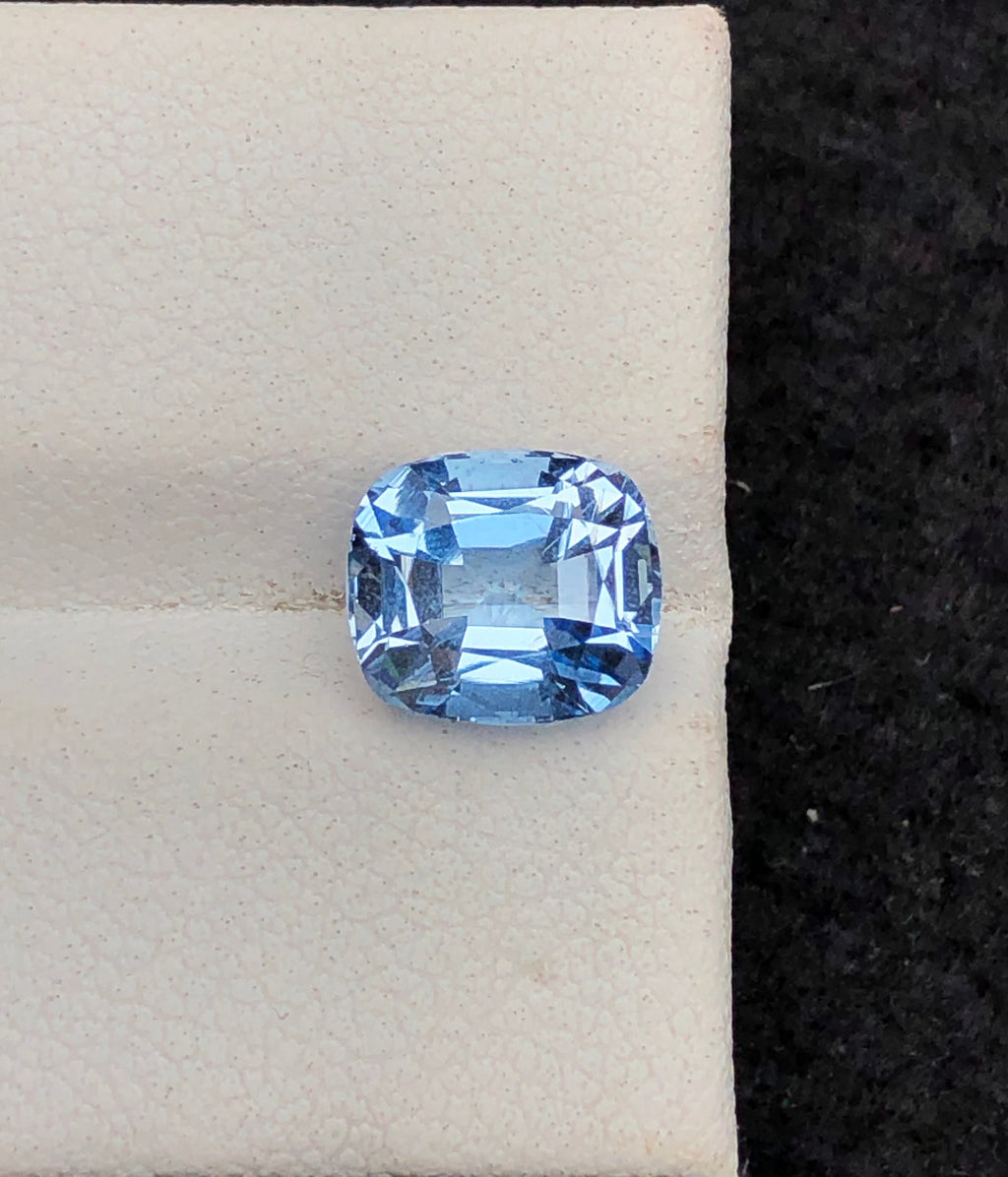 Santa Maria Aquamarine Gemstone: 2.80 CT Faceted Cushion Cut