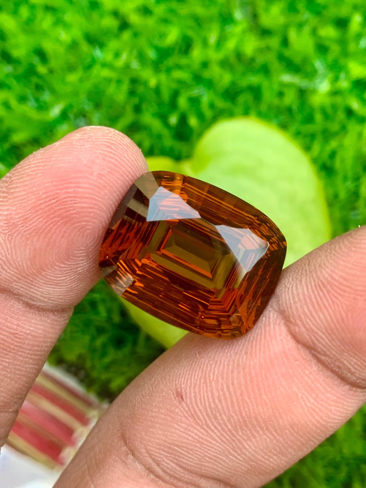 Mahogany Orange Citrine Gemstone: 19.60 CT Fancy Laser Cut
