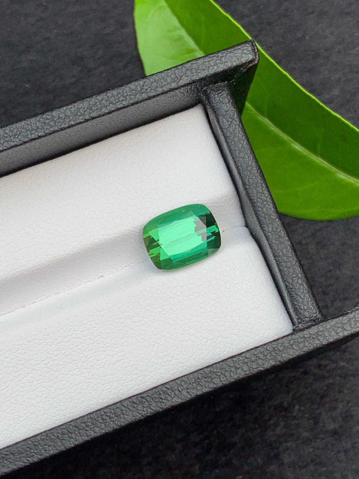Natural Blue Green Tourmaline Gemstone: Cushion Cut, 3.85 Carat