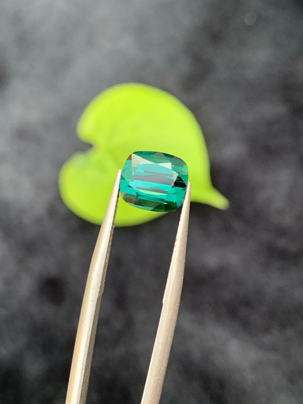 2.55 CT Bluish Green Tourmaline Gemstone: Cushion Cut, Afghanistan