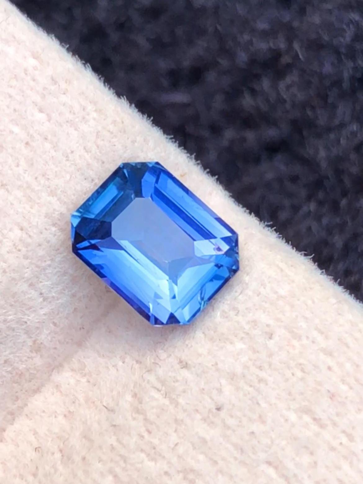 Blue Sapphire 1.14ct Emerald Octagonal Cut Madagascar