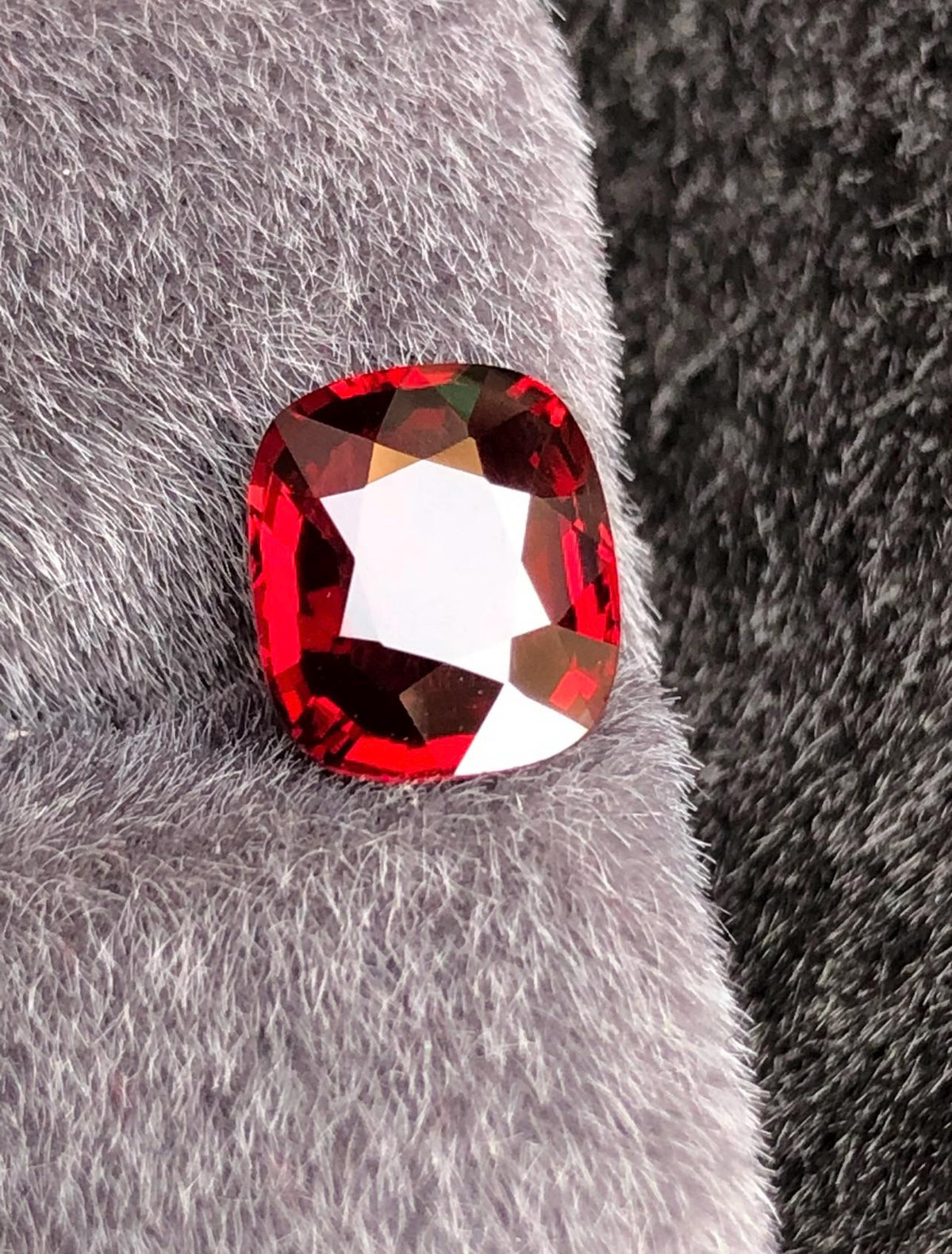 Vivid Red Spinel 2.09 ct Step Cushion Cut - Burma Gemstone Loose Stone