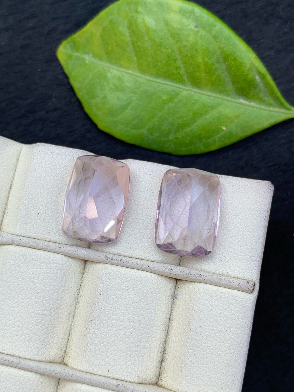 Emerald Cut Amethyst Gemstone Pair: 17.25CT Zambia Purple Stone