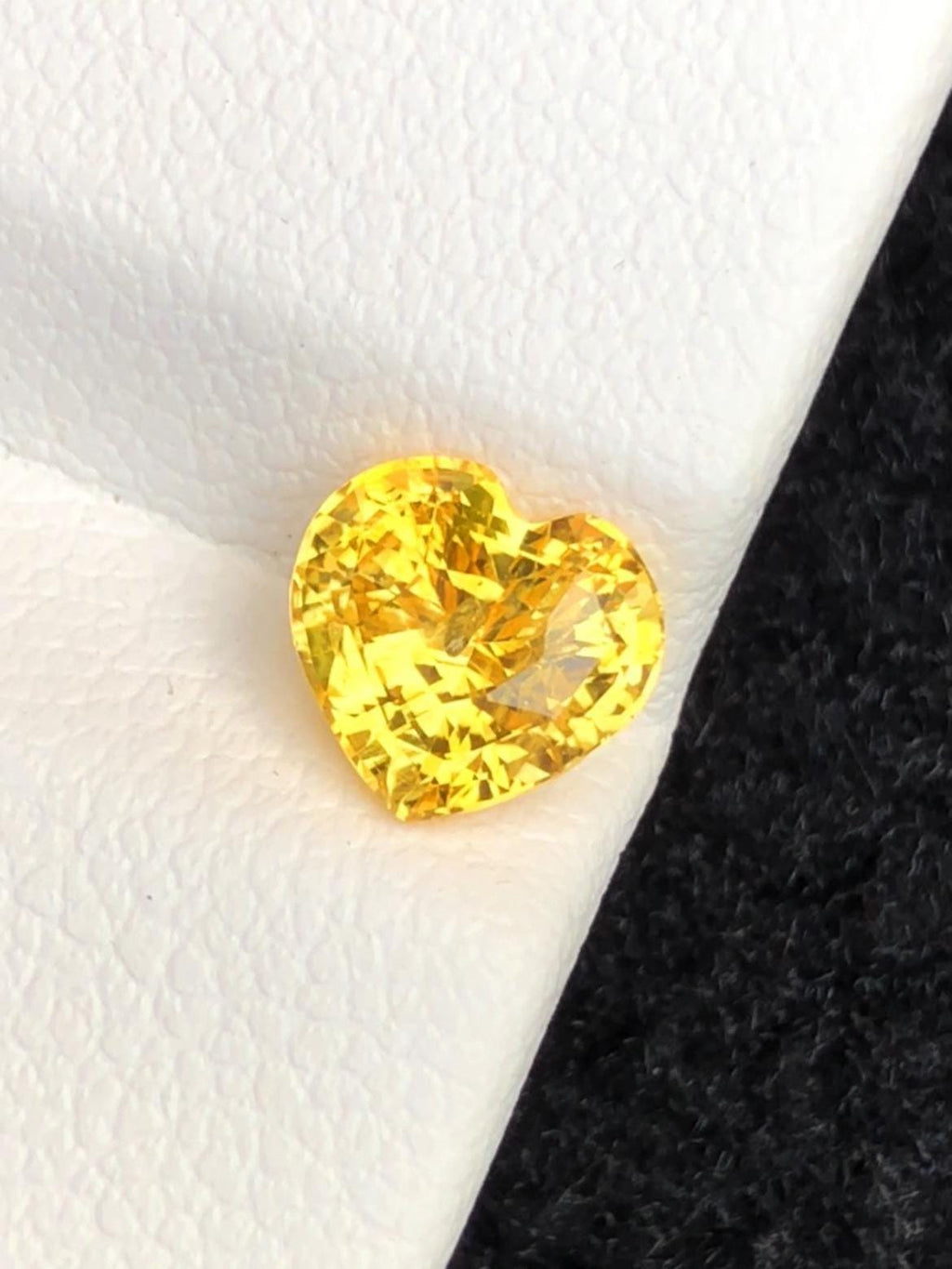 Canary Yellow Sapphire 1.58ct Heart Cut Madagascar Certified