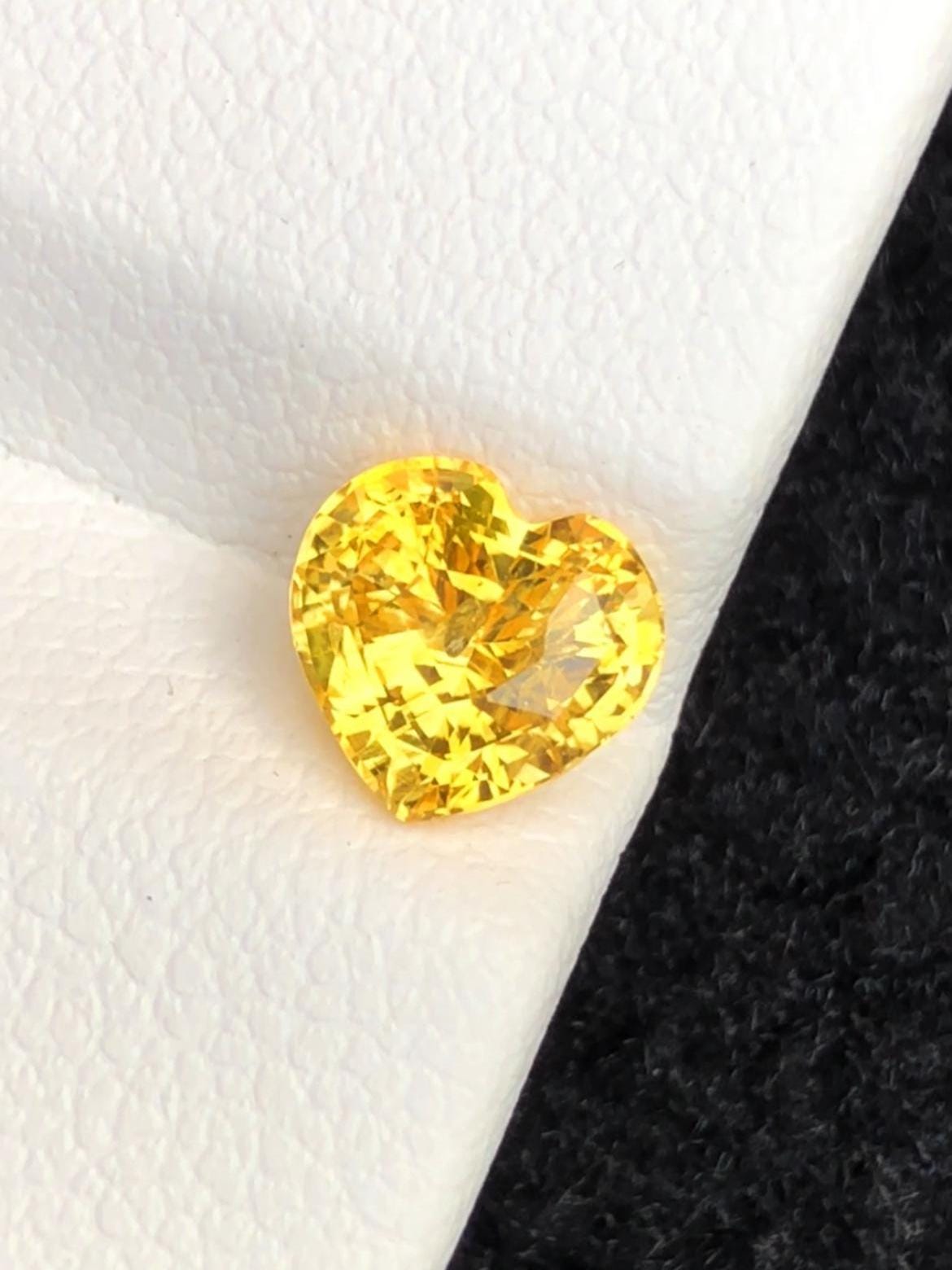 Canary Yellow Sapphire 1.58ct Heart Cut Madagascar Certified