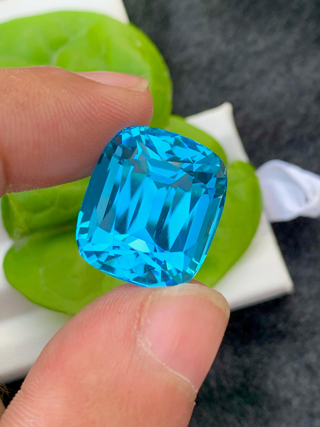 33.90 Ct Cushion Cut Swiss Blue Topaz: Loose Gemstone