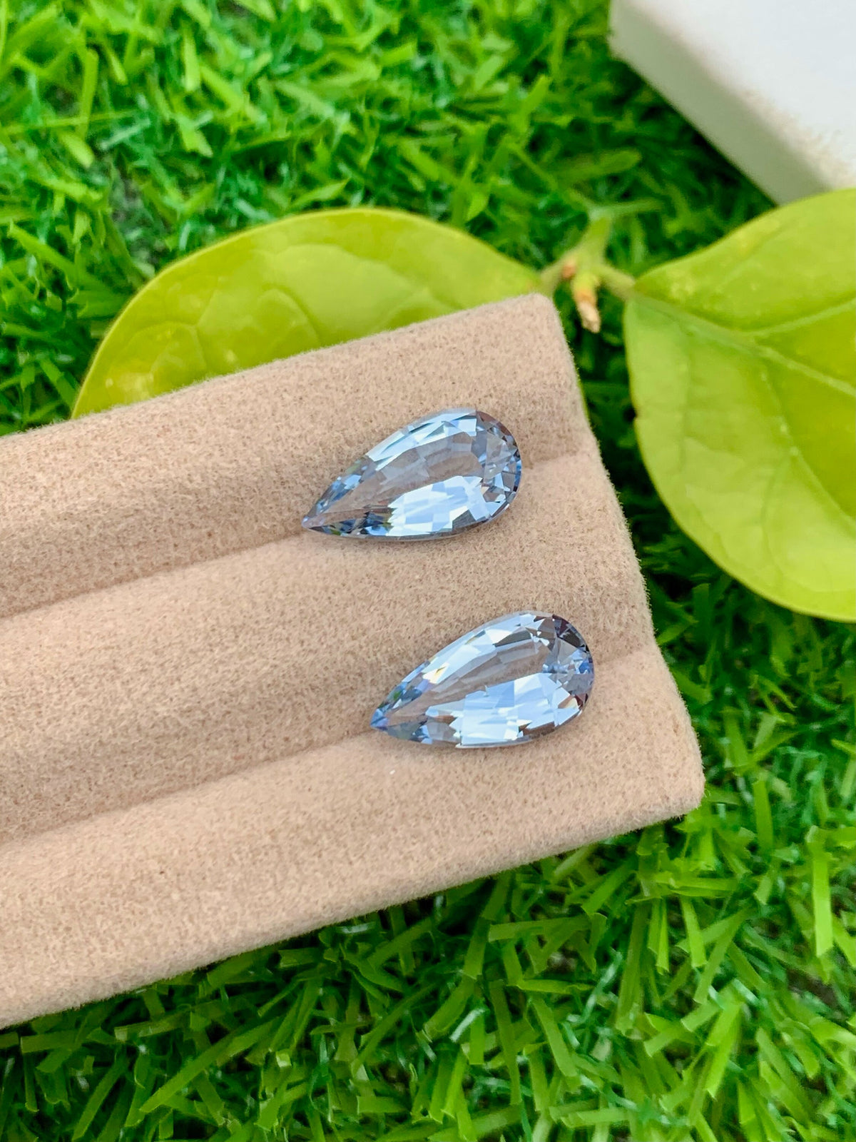 Santa Maria Blue Aquamarine Gemstone Pair: Pear Cut, March Birthstone, 6.30 CT