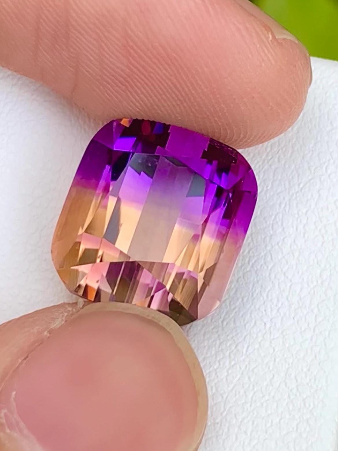 Ametrine 12.80ct Cushion Cut – Bi-Color Collector Gem from Brazil