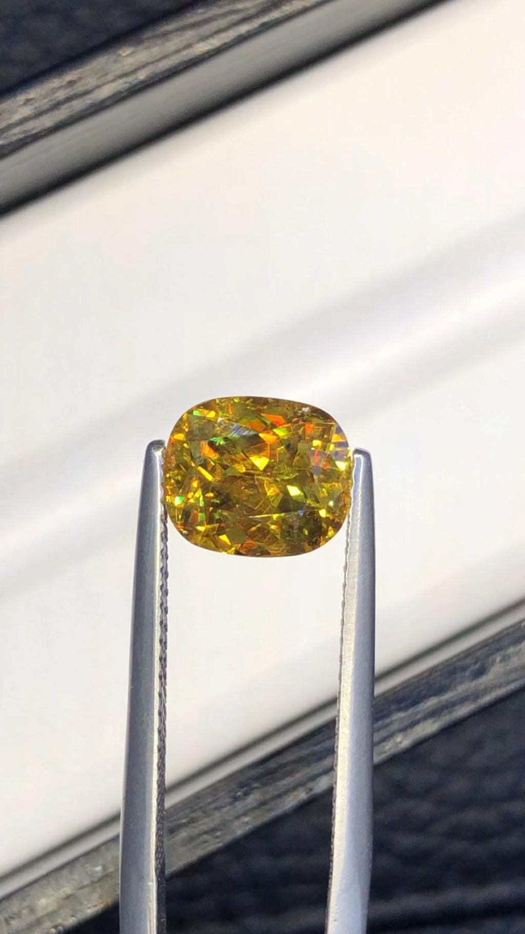 Green Sphene Gemstone: 2.90 CT Cushion Cut Jewelry Stone