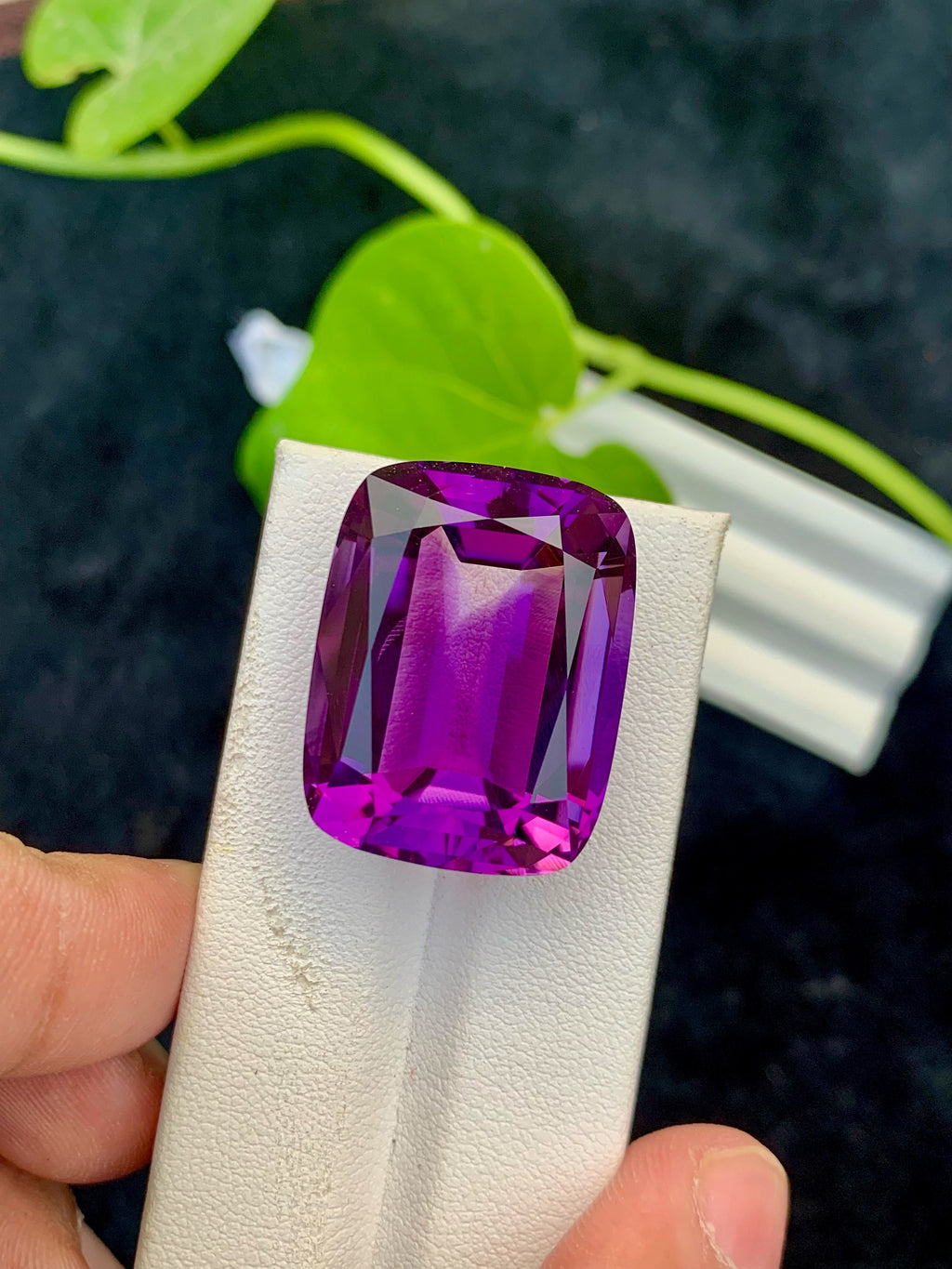 Cushion Cut Amethyst Gemstone: Deep Purple Loose Stone, 48.60 CT