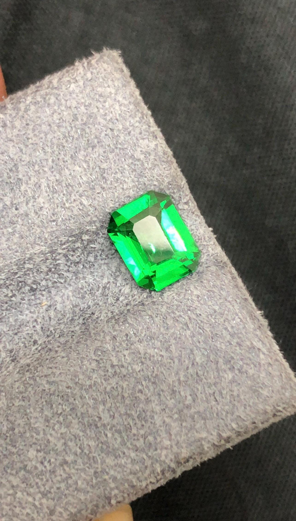 Tsavorite Garnet 1.1ct Emerald Cut Green Gemstone Tanzania Clean Bright Stone