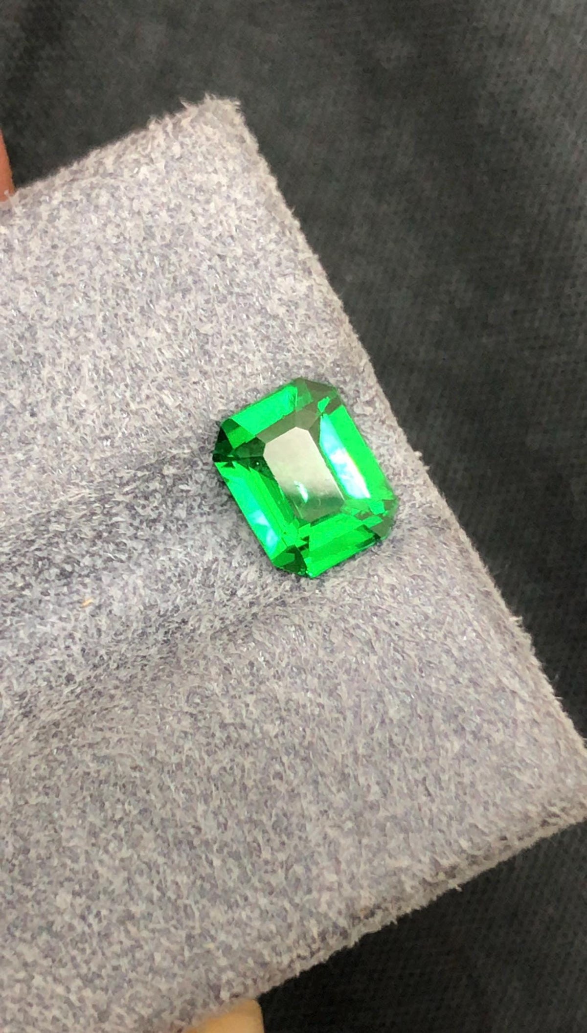 Tsavorite Garnet 1.1ct Emerald Cut Green Gemstone Tanzania Clean Bright Stone