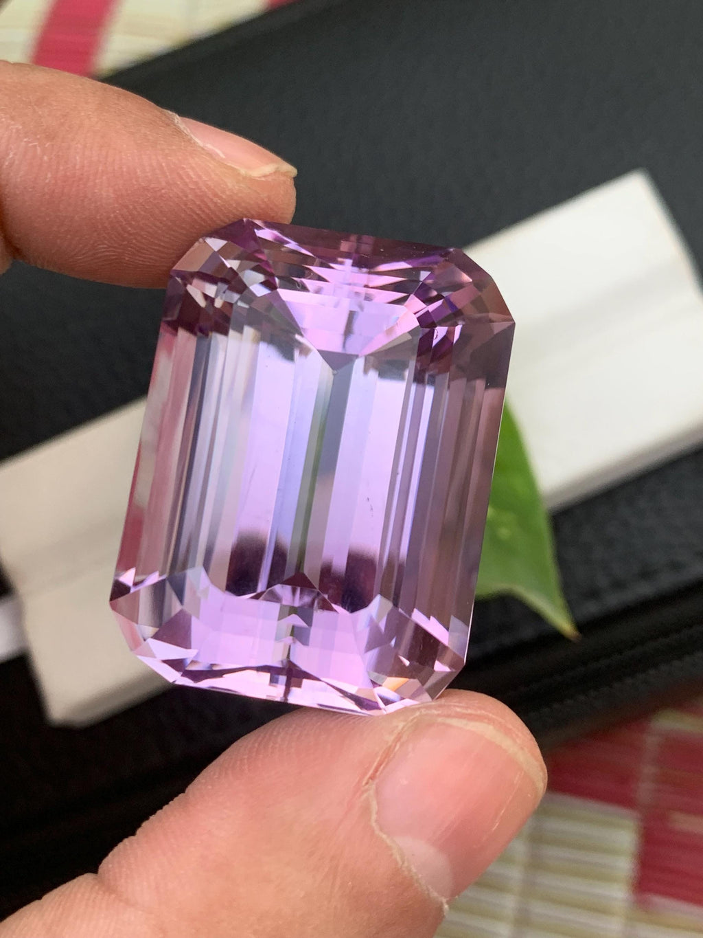 135.10 CT Faceted Pink Kunzite Gemstone: Emerald Cut Loose Stone