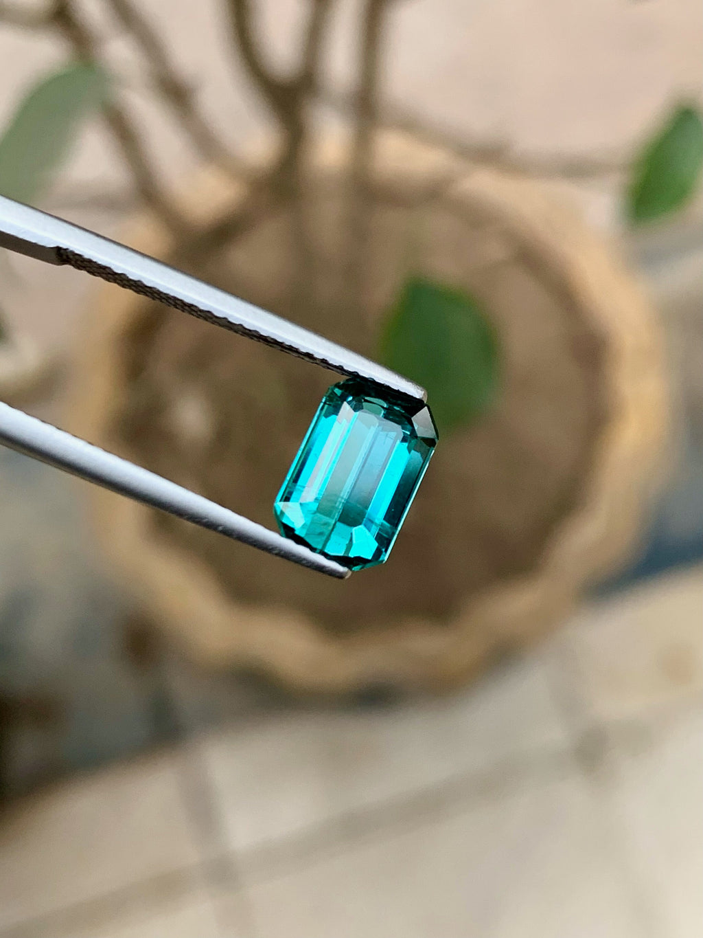 Lagoon Blue Tourmaline Gemstone: Emerald Cut, 2.60 Ct, Afghanistan