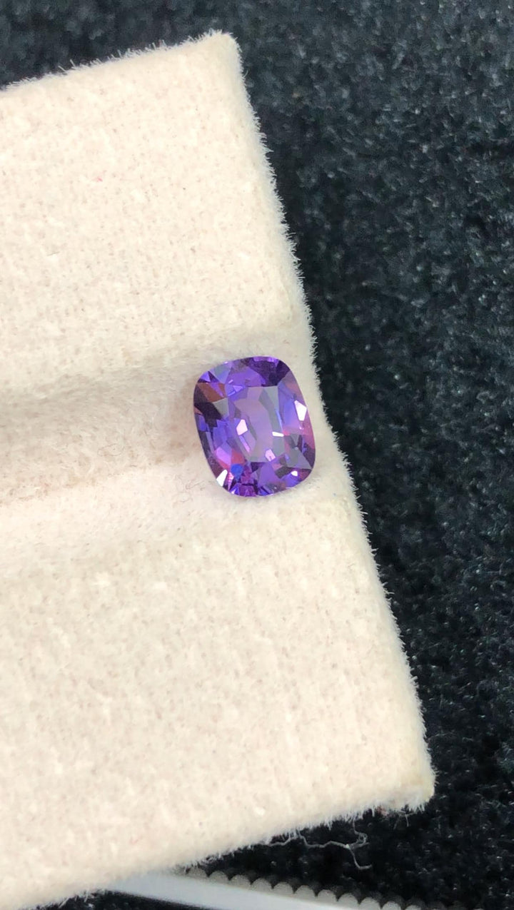 0.90 Carat Purple Sapphire Gemstone: Cushion Cut Ceylon Sapphire