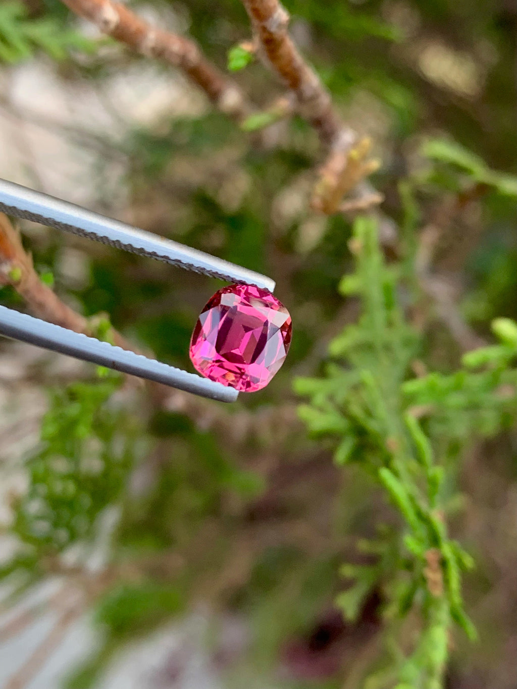 Pink Tourmaline Gemstone: 1.45 CT Cushion Cut, October Birthstone