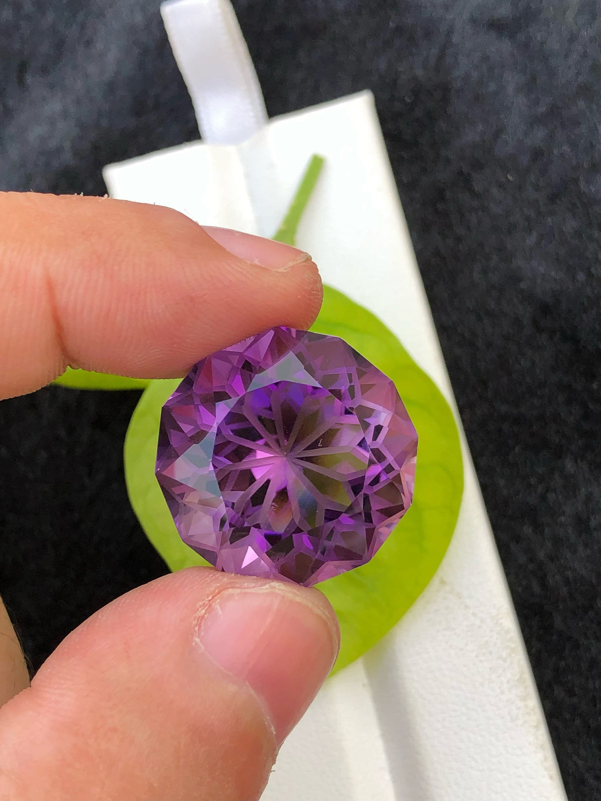 Flower Cut Amethyst Gemstone: 33.80 CT Loupe Clean Purple Stone