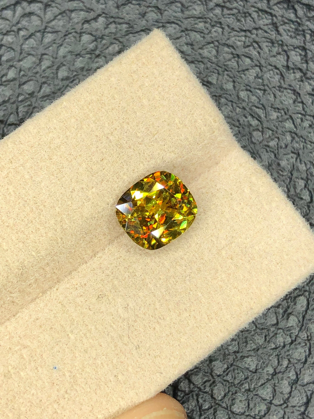 Green Sphene Gemstone: 2.45 CT Cushion Cut Jewelry Stone