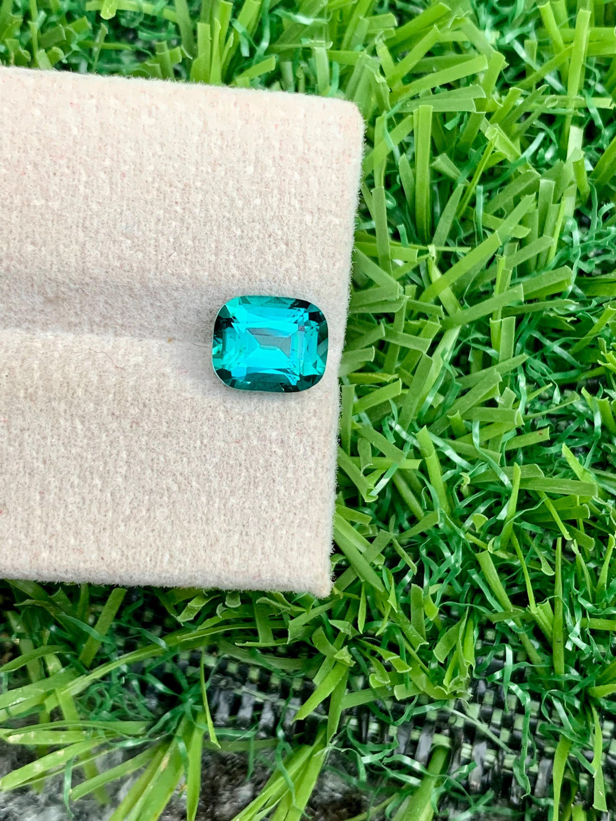 Lagoon Tourmaline Gemstone: 1.65 CT Cushion Cut Ring Stone