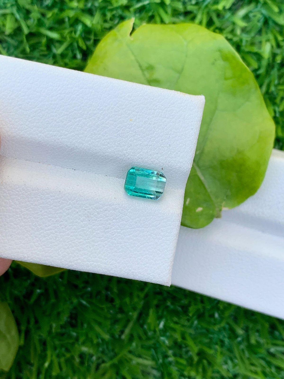 Natural Bi-Color Tourmaline Gemstone: Emerald Cut, Blue/Green, 1.25 Carat