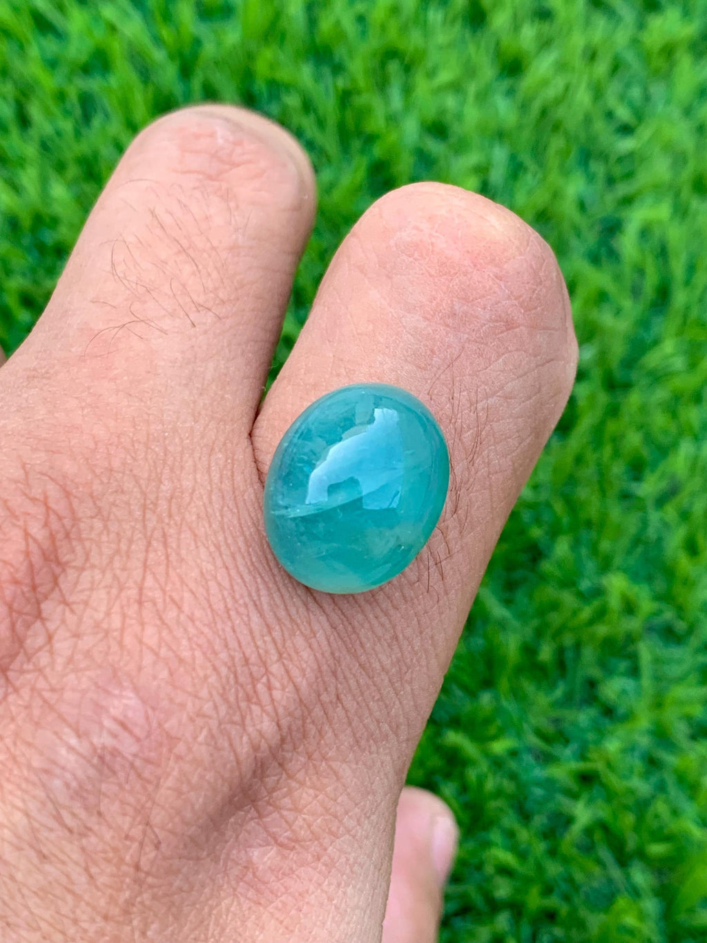 Grandidierite Gemstone Cabochon: Bluish Green, Rare Madagascar Stone, 13.80 Carats