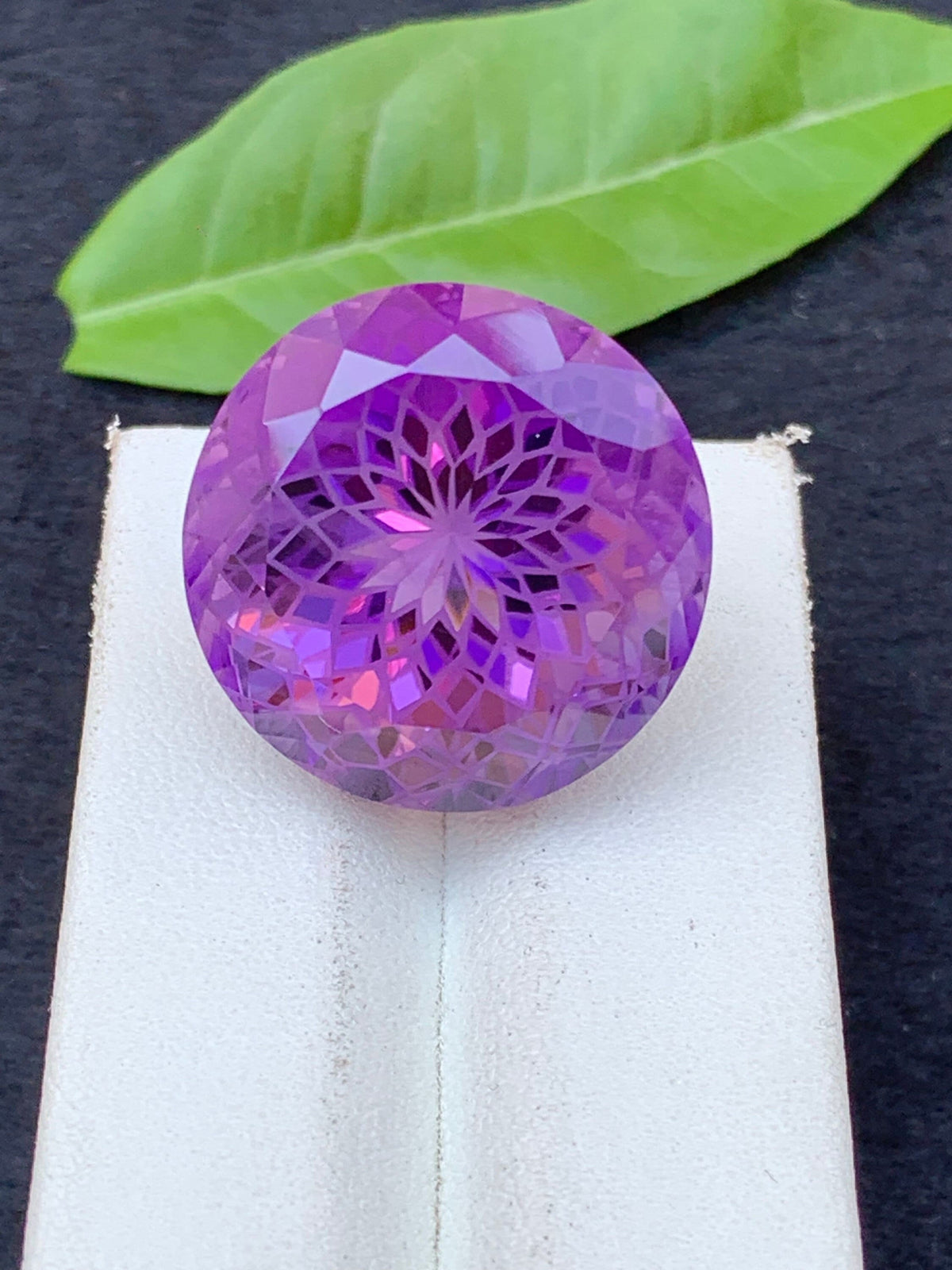 Natural Amethyst Gemstone: Round Brilliant Cut, 45 Carats