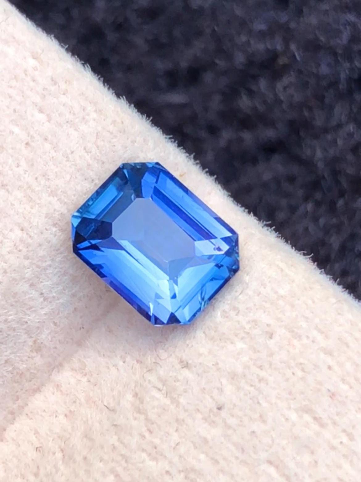 Blue Sapphire 1.14ct Emerald Octagonal Cut Madagascar