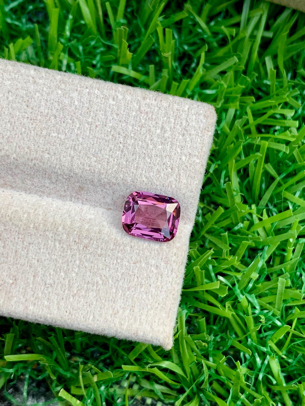 Purplish Pink Spinel Gemstone: 1.40 CT Cushion Cut, Tanzania
