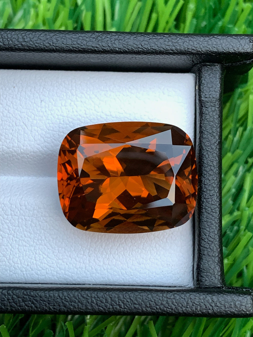 Mahogany Orange Citrine Gemstone: 21 CT Fancy Cushion Cut