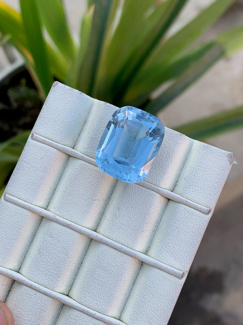 Cushion Cut Santa Maria Aquamarine Gemstone: 25.20 Carats, Pakistan Origin