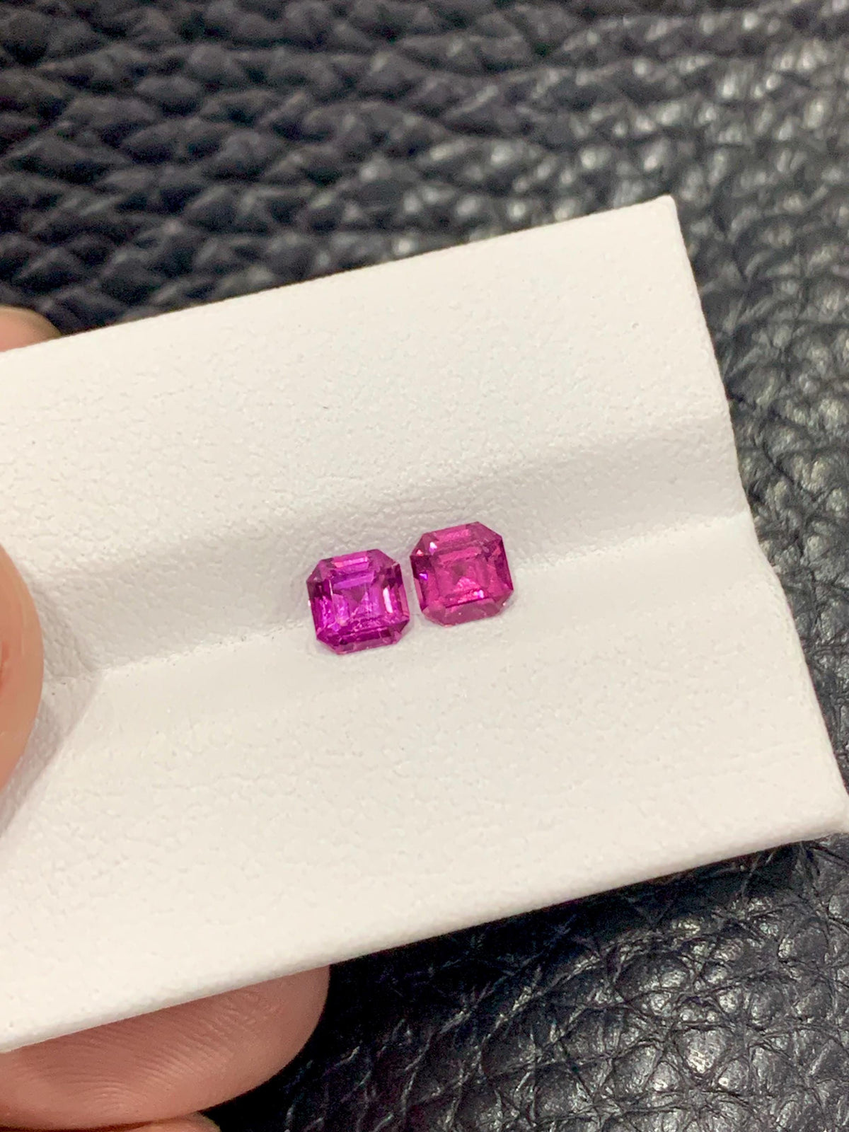 Malaya Garnet Pair 1.25ct Emerald Cut | Vibrant Peach-Pink Matching Set