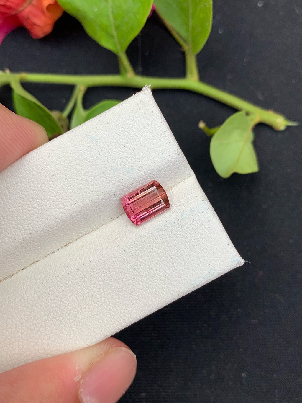 Pink Tourmaline Gemstone: Emerald Cut, Loose Stone, 1.35 CTS