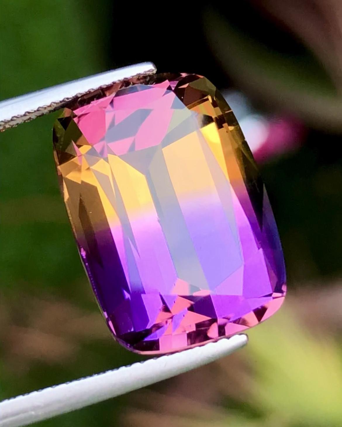 Bi-Color Ametrine 14.20 ct Cushion Cut – Gemstone from Brazil
