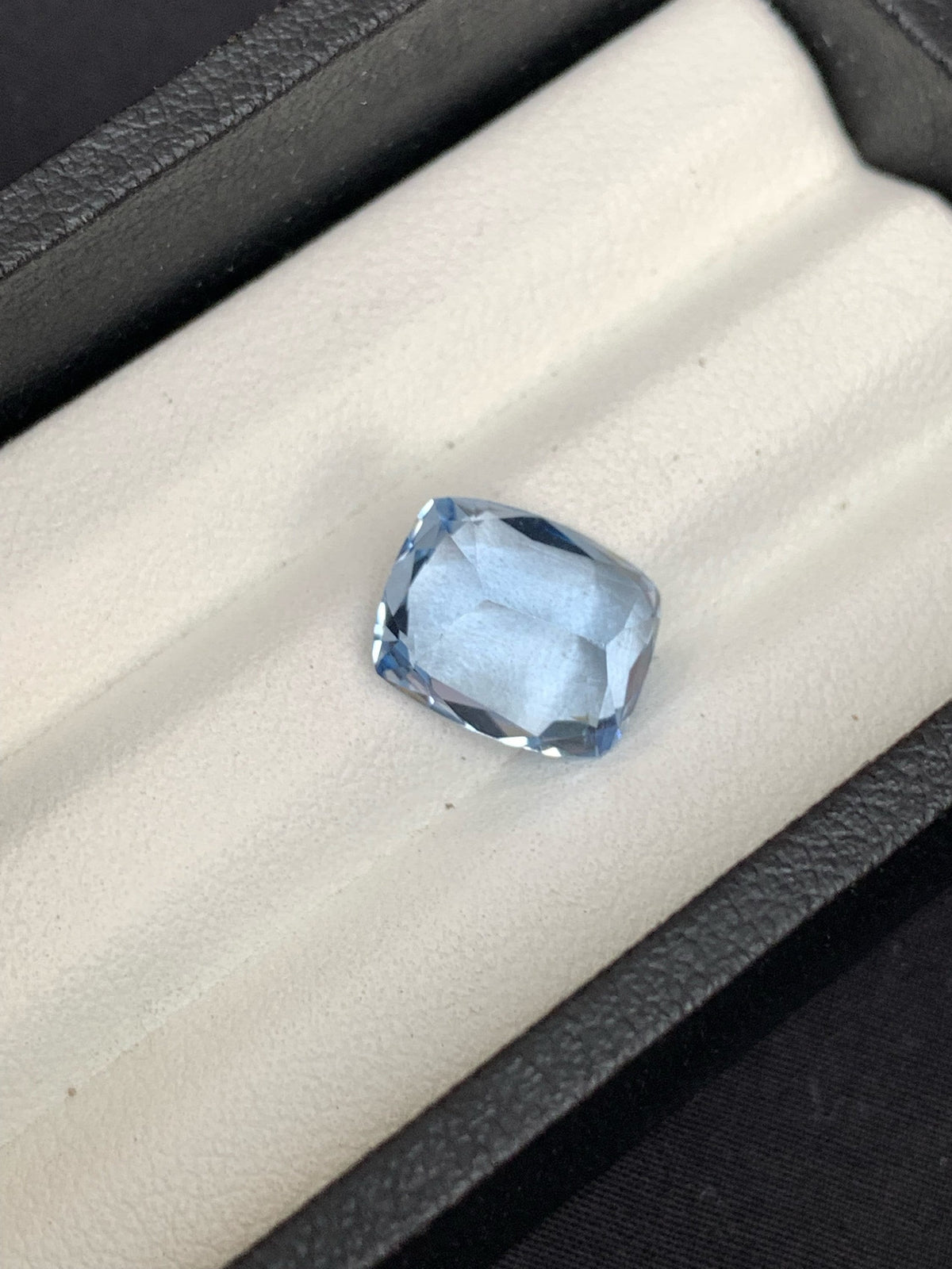 Santa Maria Blue Aquamarine Gemstone: 3.35 Carat Cushion Cut, March Birthstone