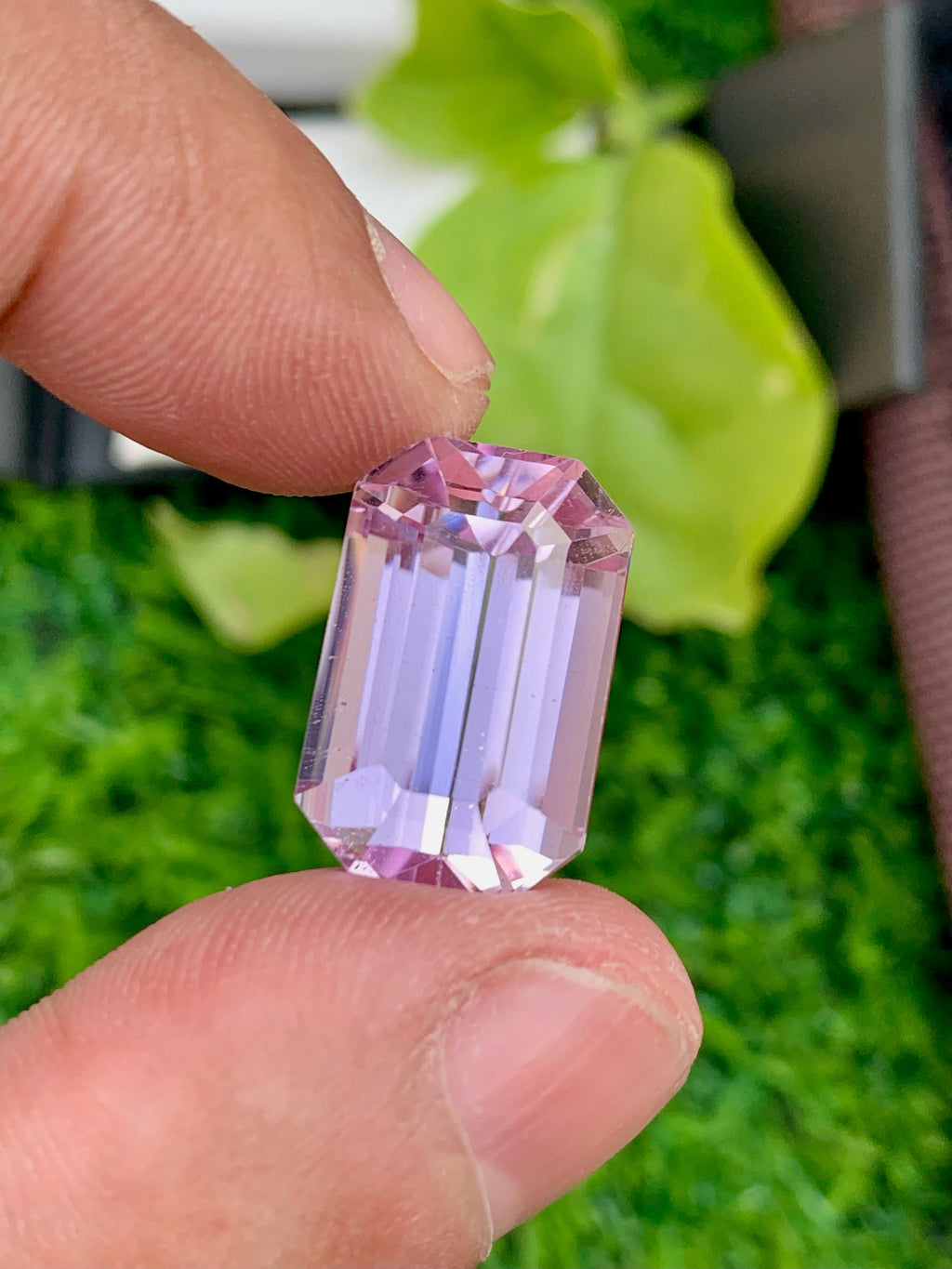 Pink Kunzite Gemstone: 20.45 Carat Emerald Cut, Afghanistan Origin