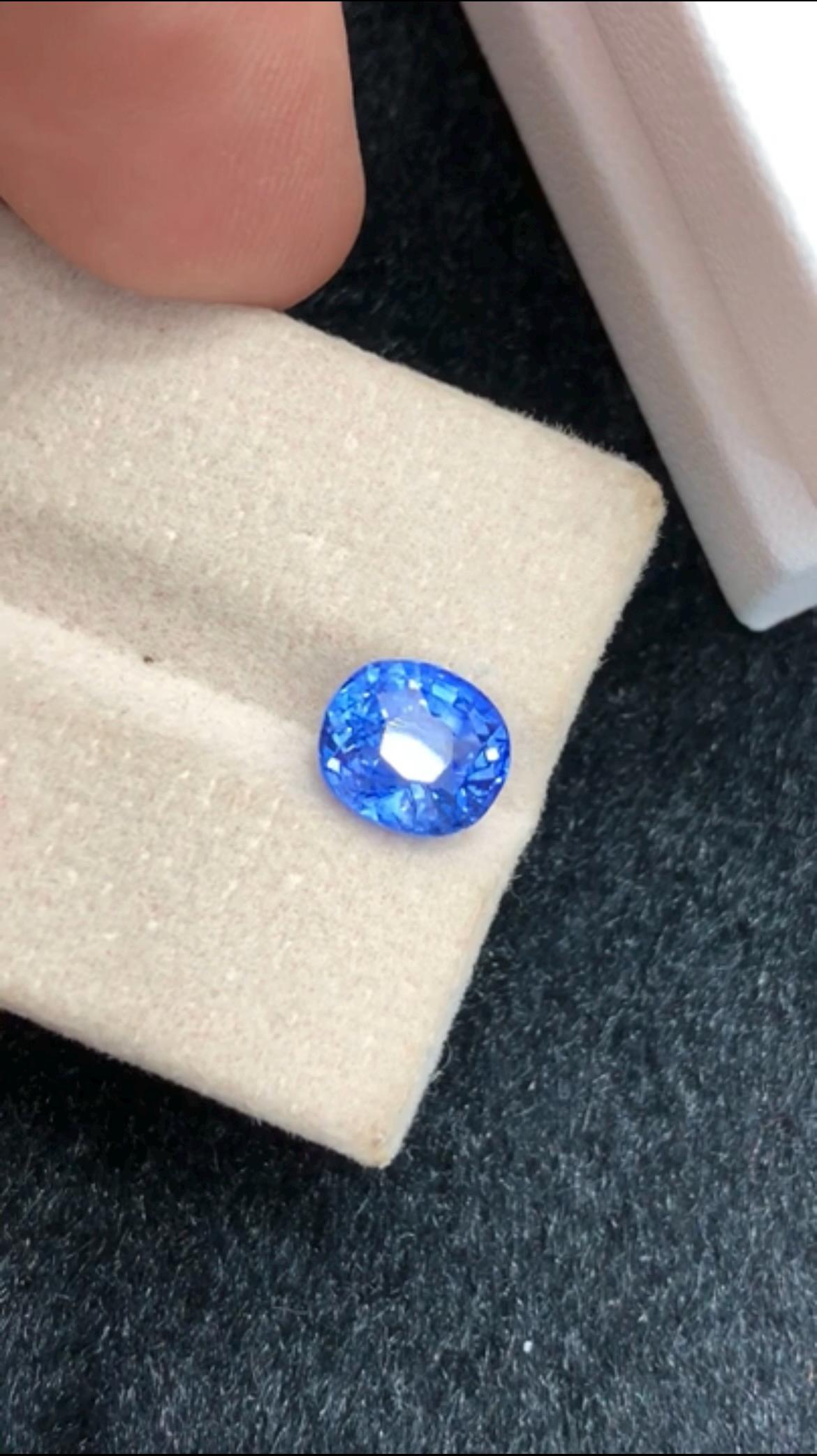 Cornflower Blue Sapphire 3.13ct Oval Cut – Sri Lanka
