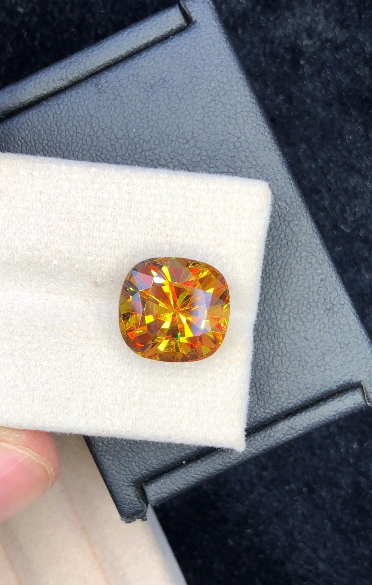 Cushion Cut Sphene Gemstone: 10.05 Carat AAA Grade Fire Stone