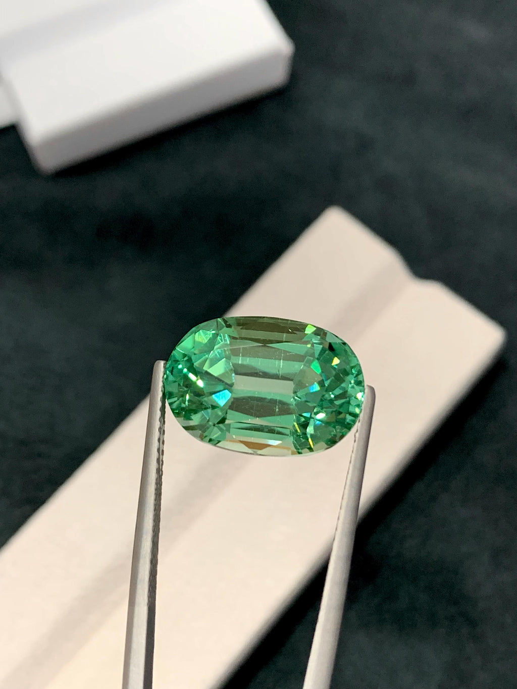 Green Hiddenite 16.85ct oval Cut | Vivid Green Spodumene from Afghanistan.