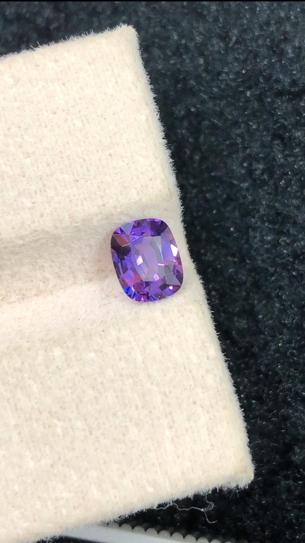 0.90 Carat Purple Sapphire Gemstone: Cushion Cut Ceylon Sapphire
