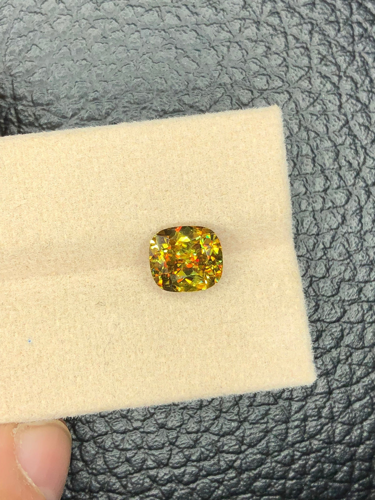Green Sphene Gemstone: 2.45 CT Cushion Cut Jewelry Stone