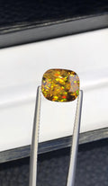 3.80 CT Cushion Cut Sphene Gemstone: Rare Trichroism Titanite
