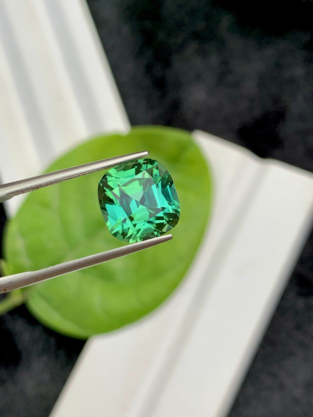 Green Tourmaline Gemstone: 5.85 CT Flawless Cushion Cut, Afghanistan