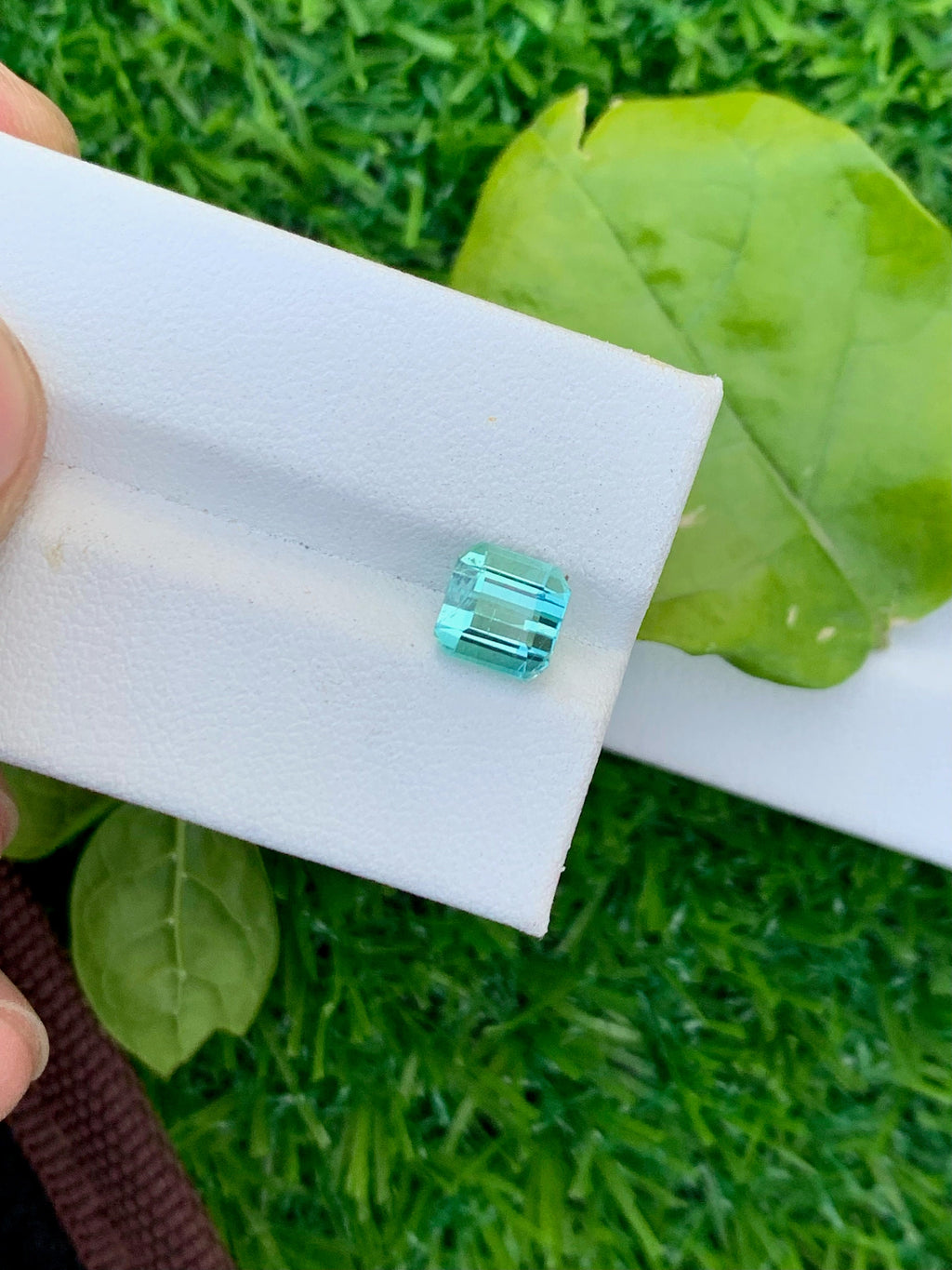 Ice Blue Tourmaline Gemstone: Square Cut, 2.05 CT, October Birthstone