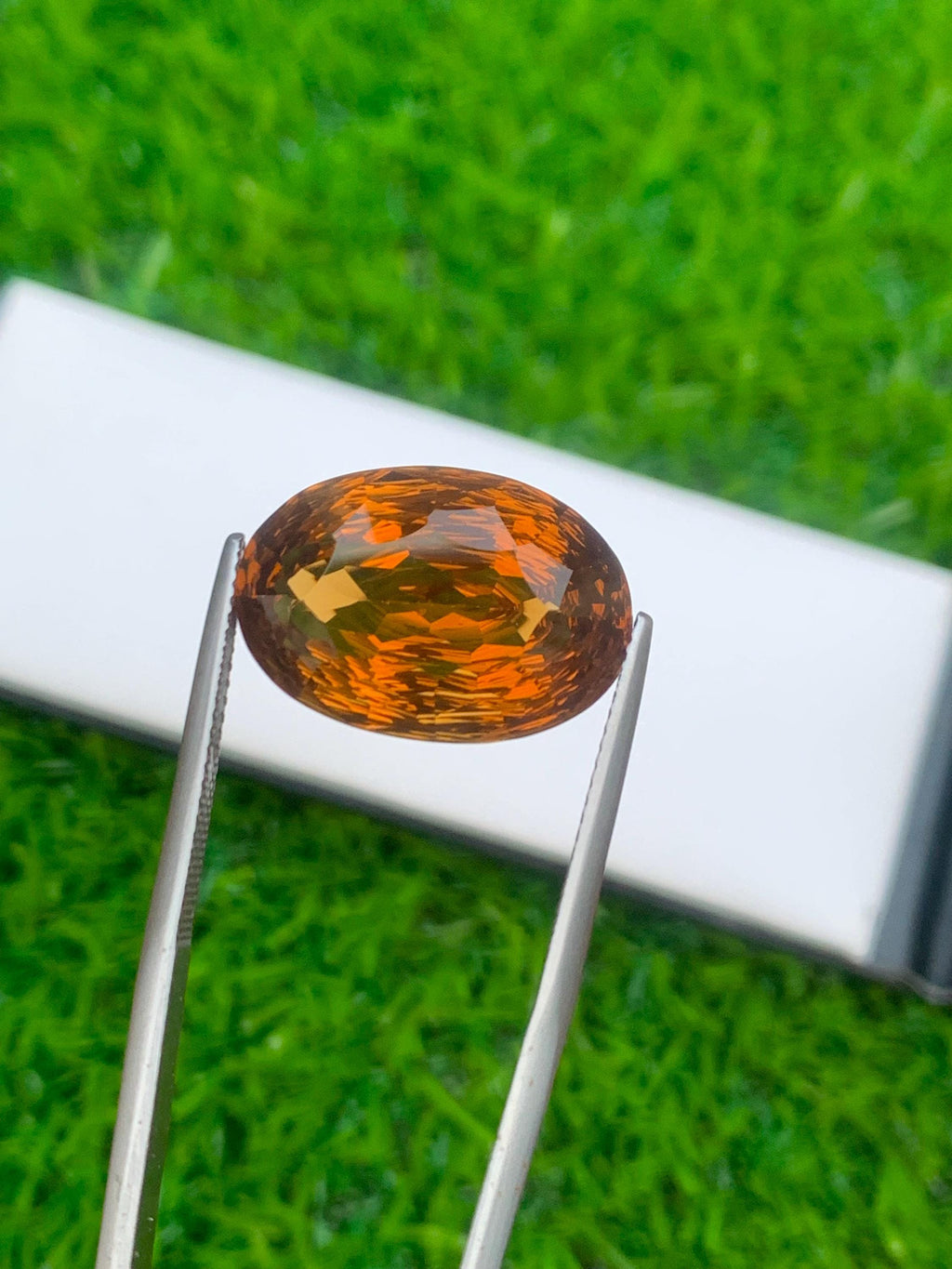 Natural Citrine Gemstone: Orange Cushion Cut, November Birthstone (14.20 Carat)