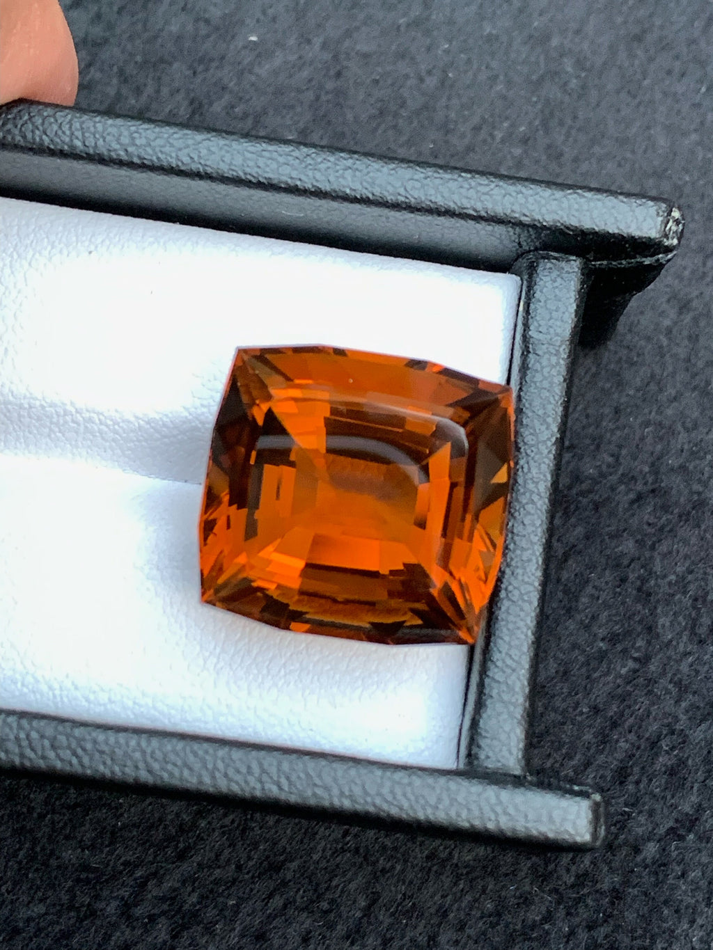 Natural Madeira Citrine Gemstone: Vintage Princess Cut, November Birthstone (25.50 Carat)