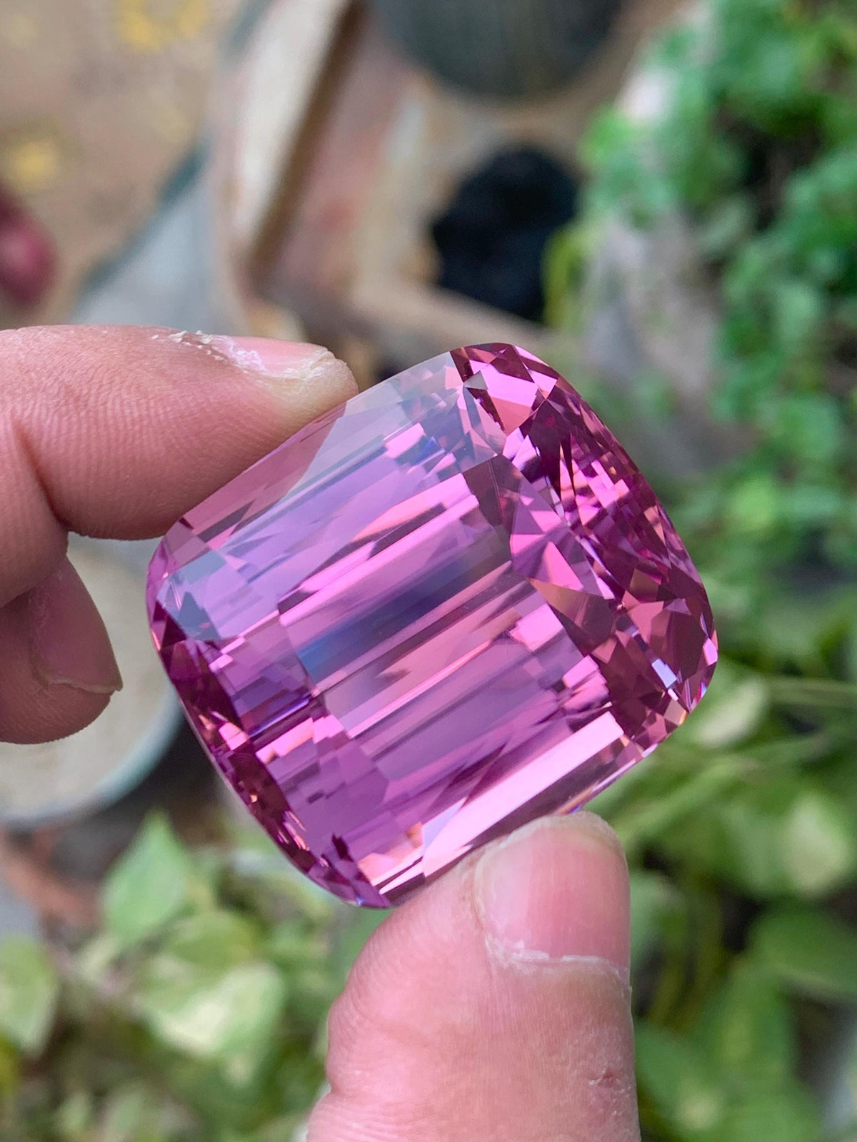 Pink Kunzite Gemstone: 223.30 CT Faceted Cushion Cut