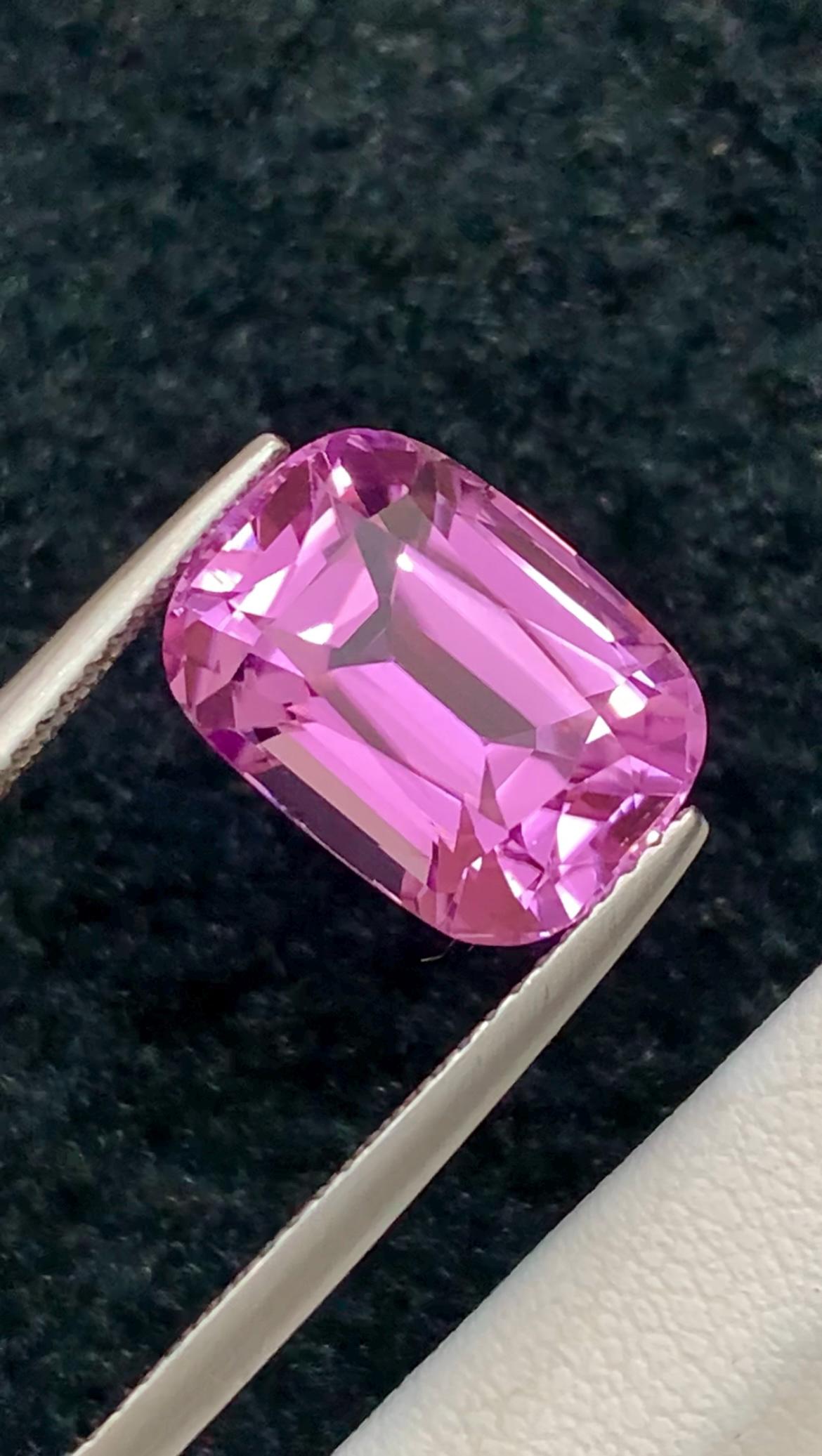 Pink Kunzite 7.05ct Cushion Cut – Elegant Elongated Afghan Gemstone