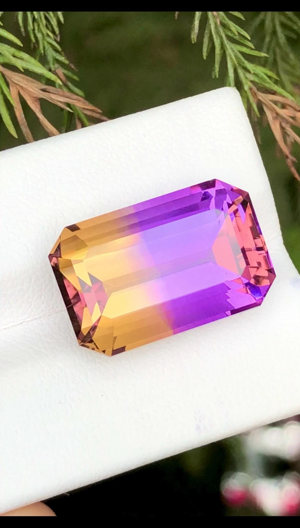 Ametrine 20.30ct Emerald Cut • Bi-Color Gemstone from Bolivia