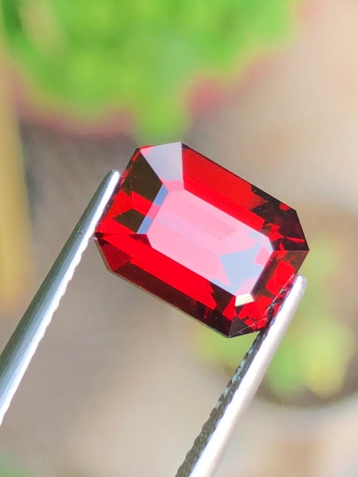 Almandine Garnet 6.06ct Emerald Octagonal Cut – Tanzania Certified